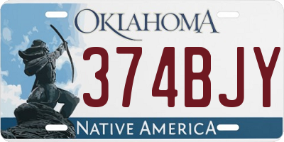 OK license plate 374BJY