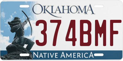 OK license plate 374BMF