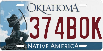 OK license plate 374BOK