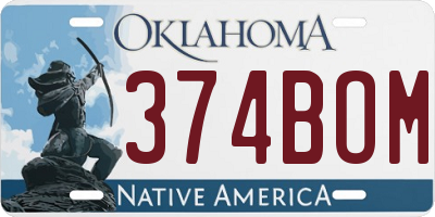 OK license plate 374BOM