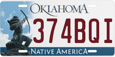 OK license plate 374BQI