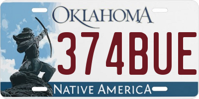 OK license plate 374BUE