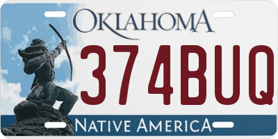 OK license plate 374BUQ