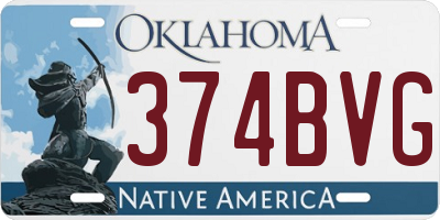 OK license plate 374BVG