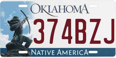 OK license plate 374BZJ