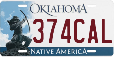 OK license plate 374CAL