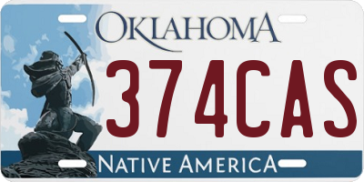 OK license plate 374CAS