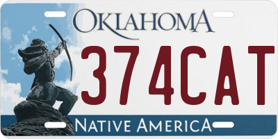 OK license plate 374CAT