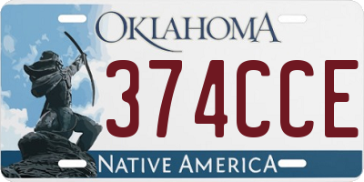 OK license plate 374CCE