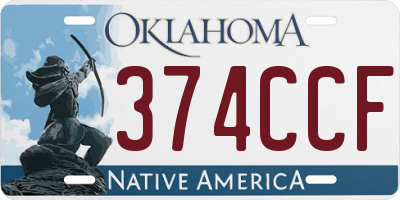 OK license plate 374CCF