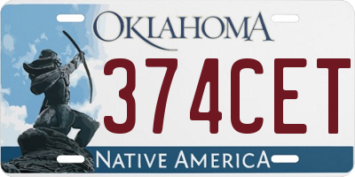 OK license plate 374CET