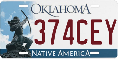OK license plate 374CEY