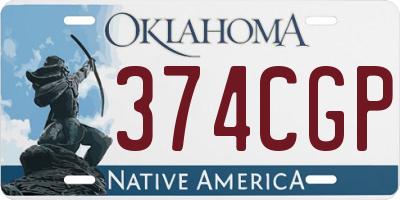 OK license plate 374CGP