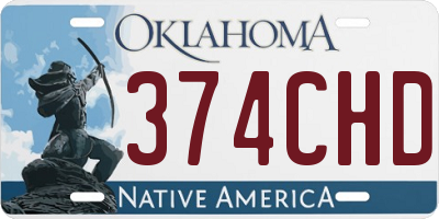 OK license plate 374CHD
