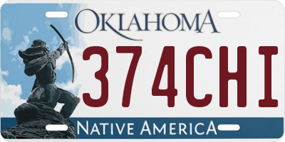 OK license plate 374CHI