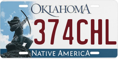 OK license plate 374CHL