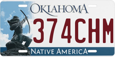OK license plate 374CHM