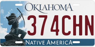 OK license plate 374CHN