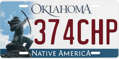 OK license plate 374CHP