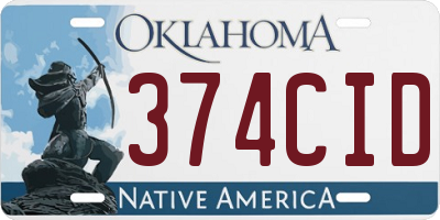 OK license plate 374CID