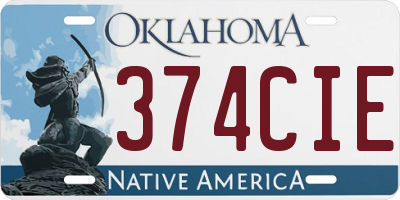 OK license plate 374CIE