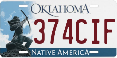 OK license plate 374CIF