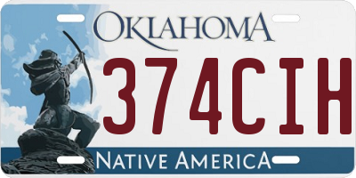 OK license plate 374CIH