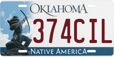 OK license plate 374CIL