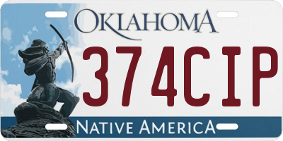 OK license plate 374CIP