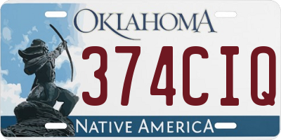 OK license plate 374CIQ