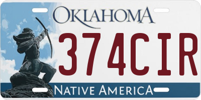 OK license plate 374CIR