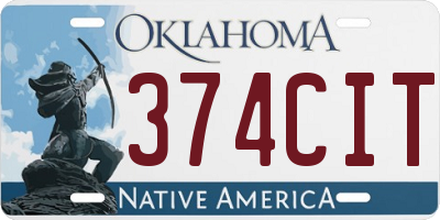 OK license plate 374CIT