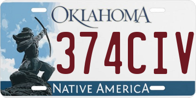 OK license plate 374CIV