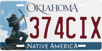 OK license plate 374CIX