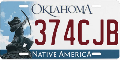 OK license plate 374CJB