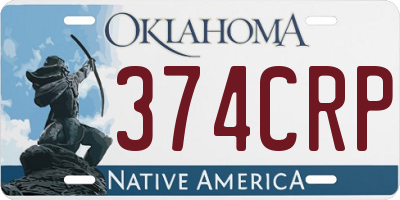 OK license plate 374CRP