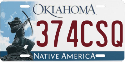 OK license plate 374CSQ