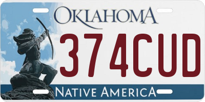OK license plate 374CUD