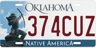 OK license plate 374CUZ