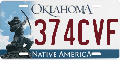 OK license plate 374CVF