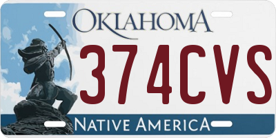 OK license plate 374CVS