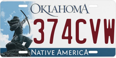 OK license plate 374CVW
