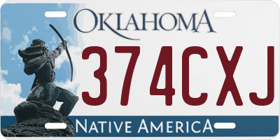 OK license plate 374CXJ