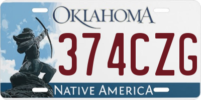 OK license plate 374CZG