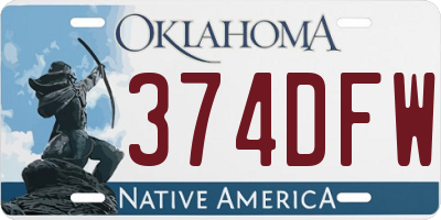OK license plate 374DFW