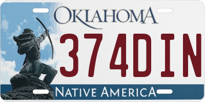 OK license plate 374DIN