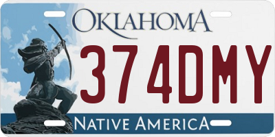 OK license plate 374DMY
