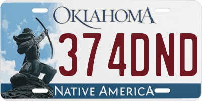 OK license plate 374DND