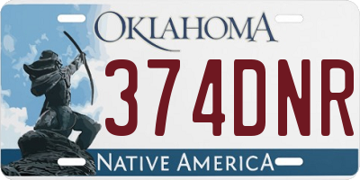 OK license plate 374DNR