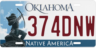 OK license plate 374DNW